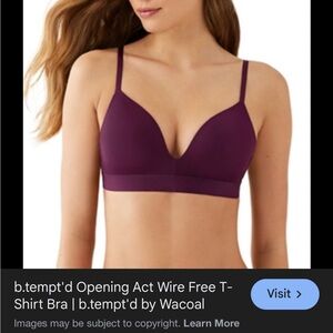 b.tempt’d By Wacoal Opening Act Wire Free T-Shirt Bra Purple 38C NWT 956227
